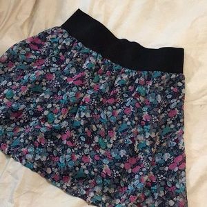 21 floral mini skirt elastic waist